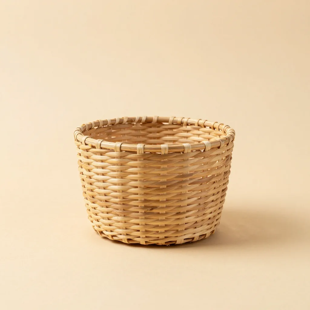 A small Bolga basket on a light background