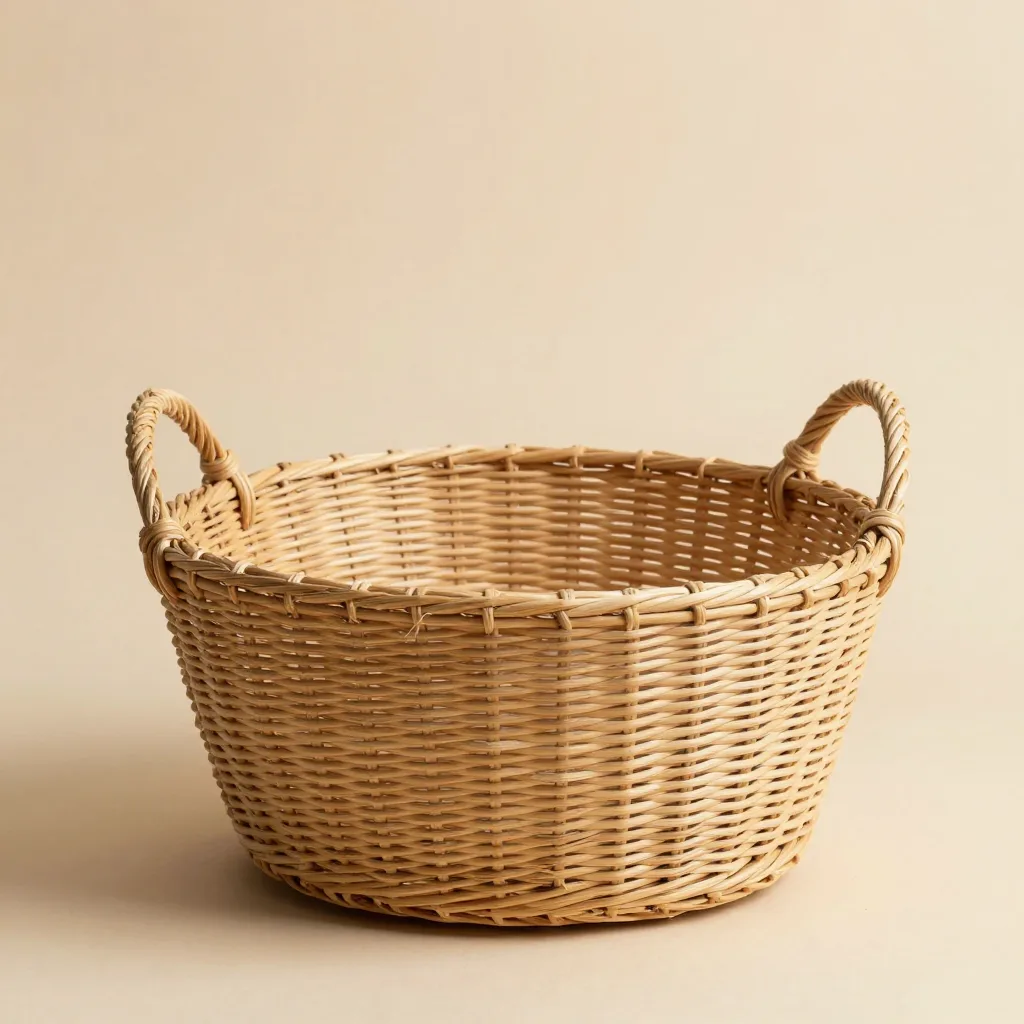 A medium Bolga basket on a light background