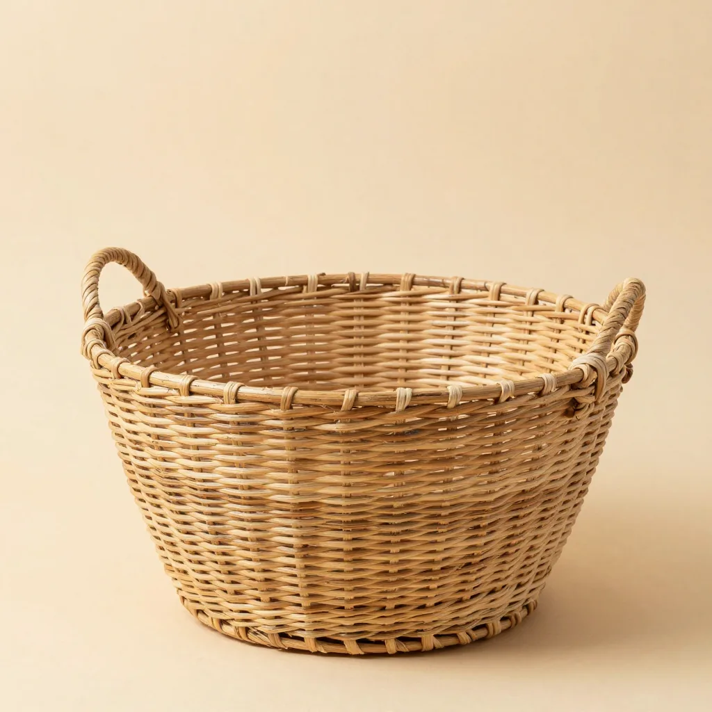 A large market Bolga basket on a light background